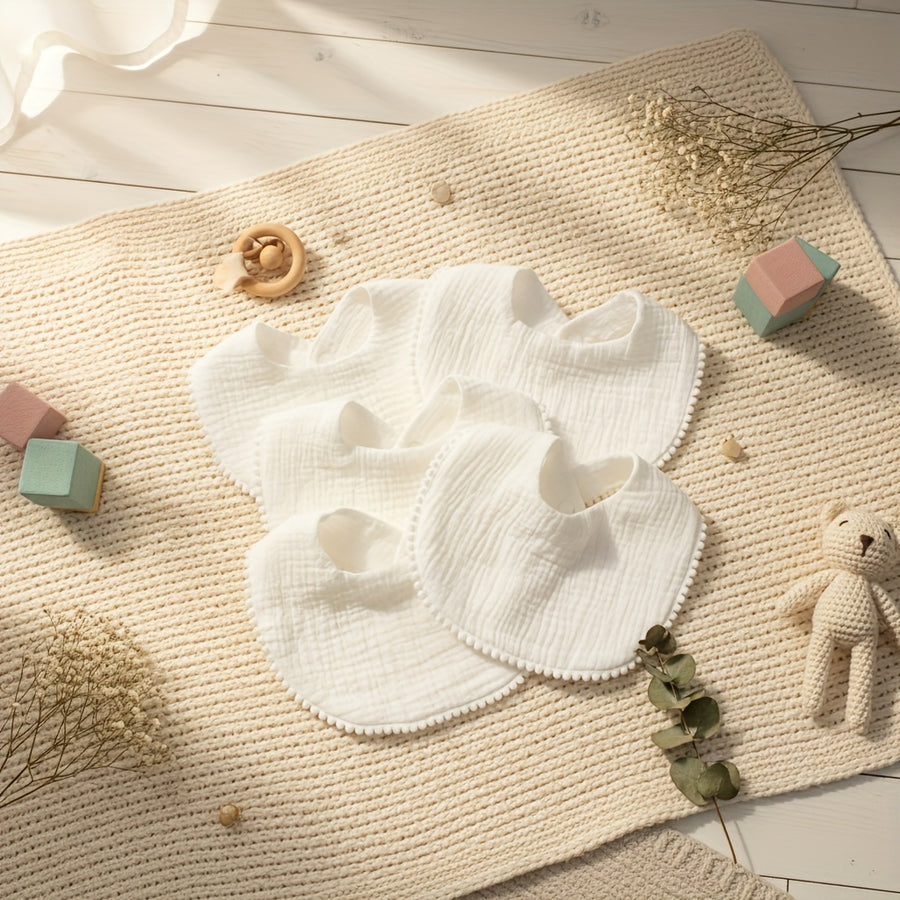 Bavoirs à pression pour bébé, blancs, mignons, doux — Monptitlou