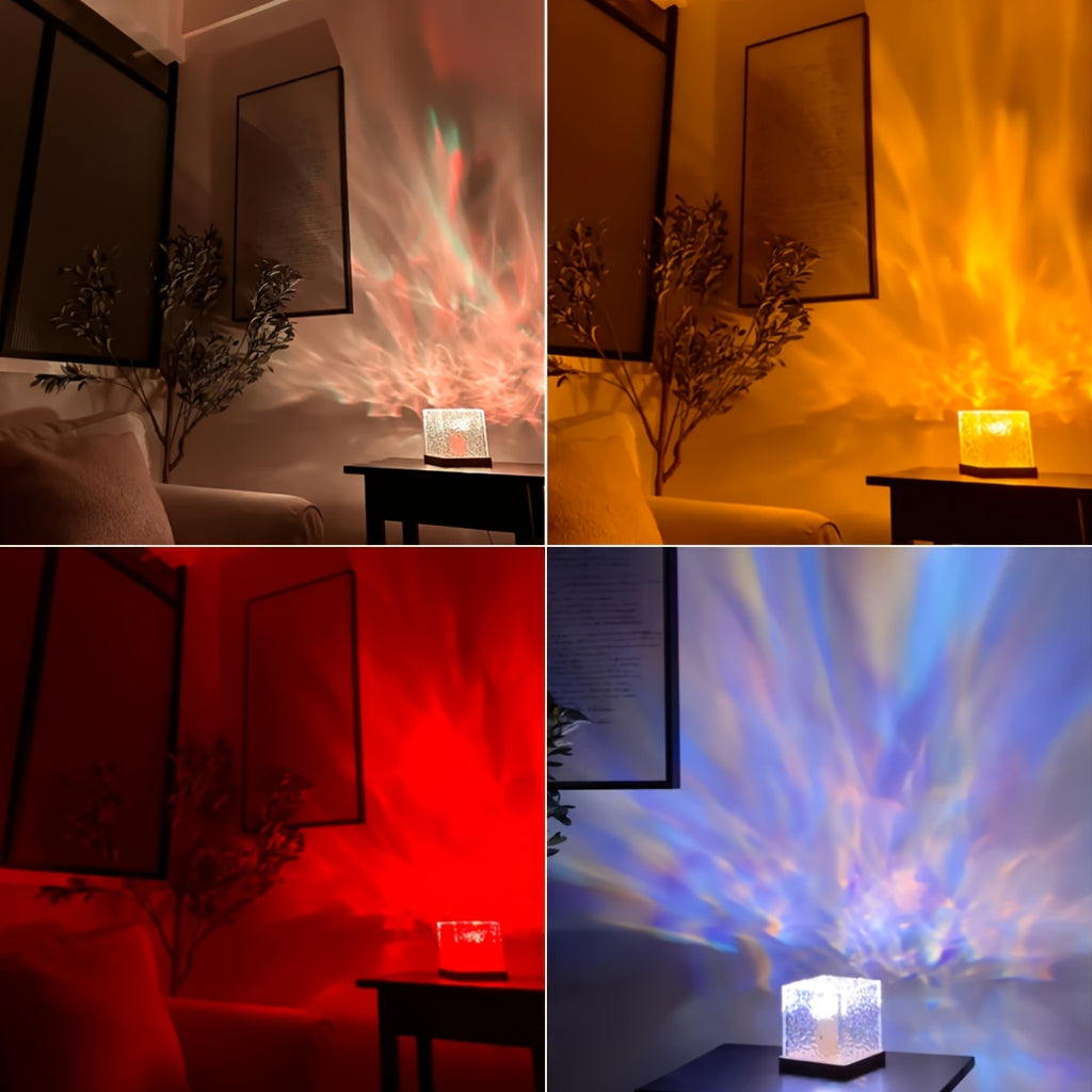 Lampe d'ambiance créative, projection dynamique en vague, carrée — Monptitlou