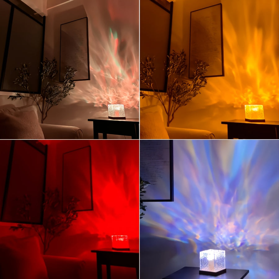 Lampe d'ambiance créative, projection dynamique en vague, carrée — Monptitlou