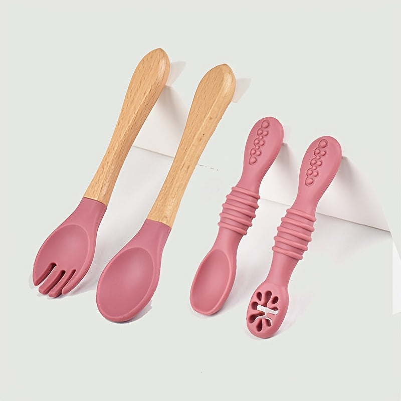 [Ensemble 4 pièces bébé] 4 pièces Ensemble Cuillère et Fourchette en — Monptitlou