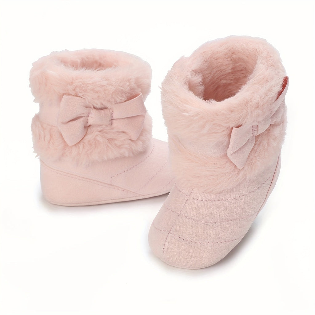 Bottes bébé chaudes hiver polyvalentes mode, avec nœud, 0-1 an — Monptitlou