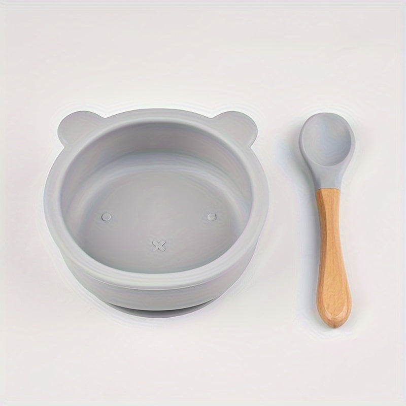 Ensemble de vaisselle pour bébé en silicone alimentaire avec ventouse — Monptitlou