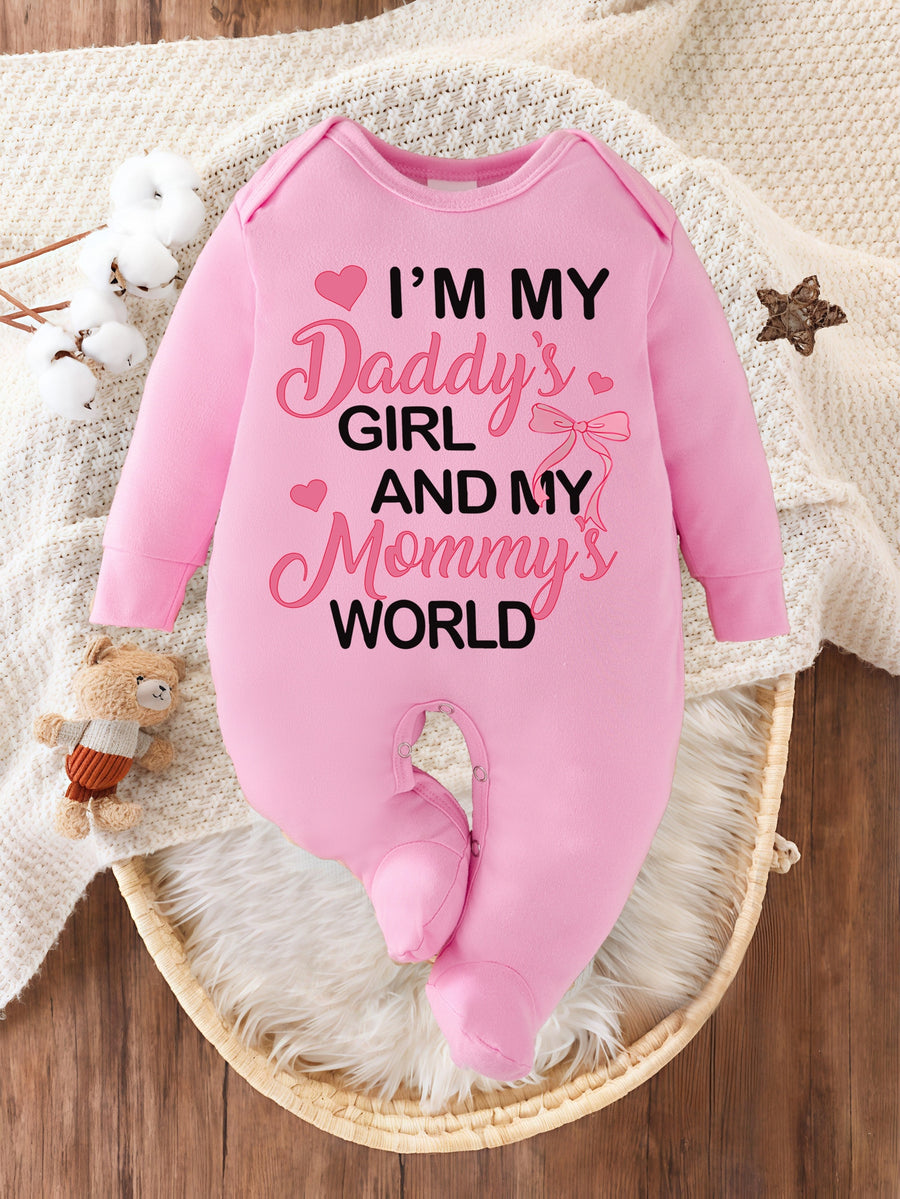 Bodysuit et chaussons pour nouveau-né à imprimé lettre je suis la fille — Monptitlou