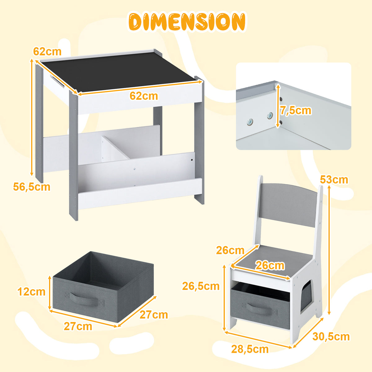 Ensemble Table et Chaises pour Enfants — Monptitlou Image