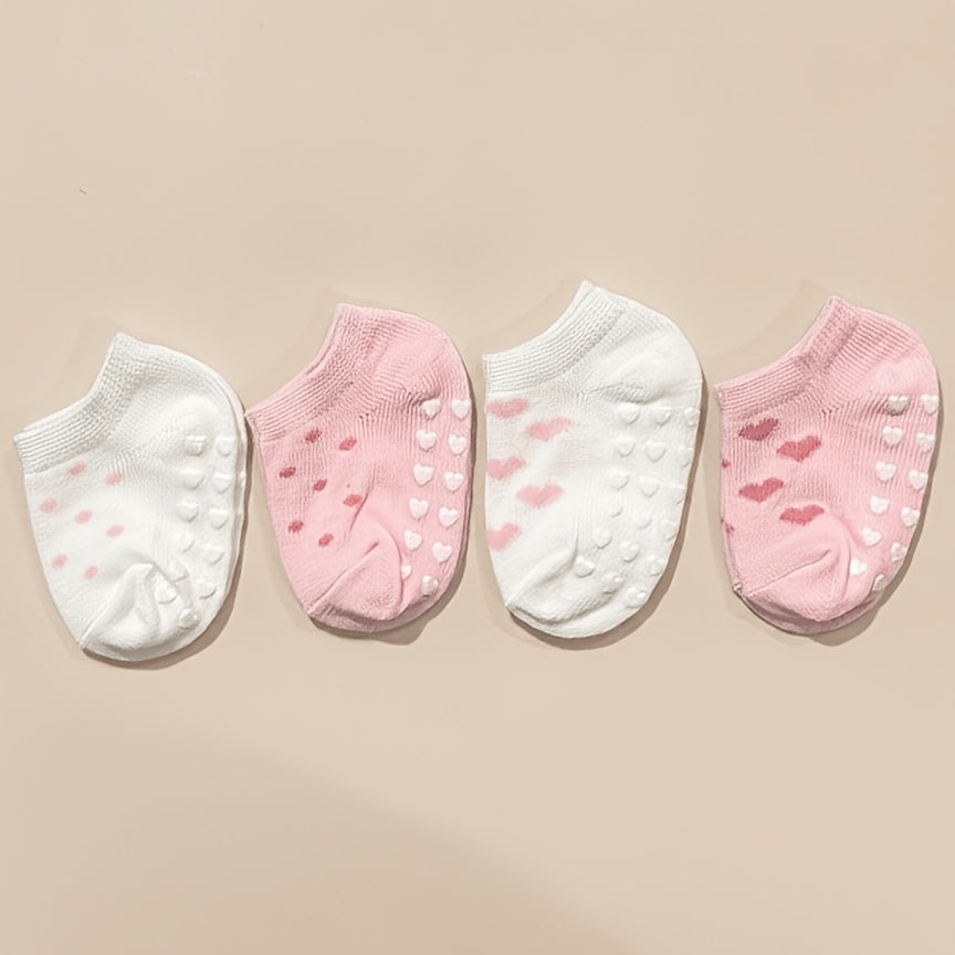 Paires de chaussettes courtes pour enfants à imprimé cœurs — Monptitlou