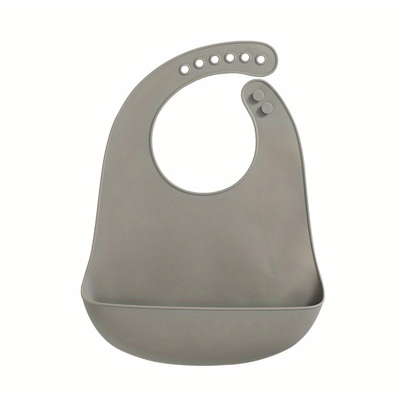 1 bavoir en silicone pour bébé, bavoir uni pour nourrisson — Monptitlou