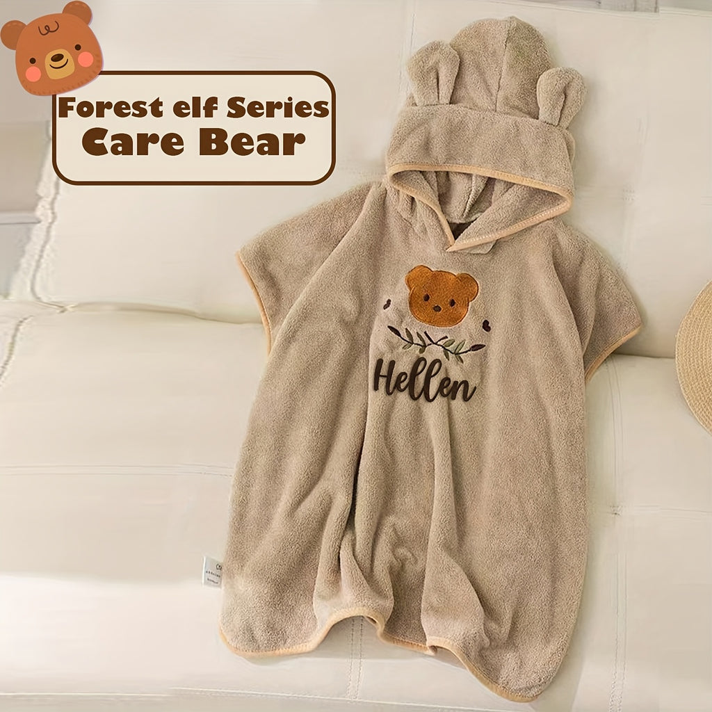 [Cadeau enfants brodé] 1 pc Cape de bain pour tout-petit avec nom brodé — Monptitlou