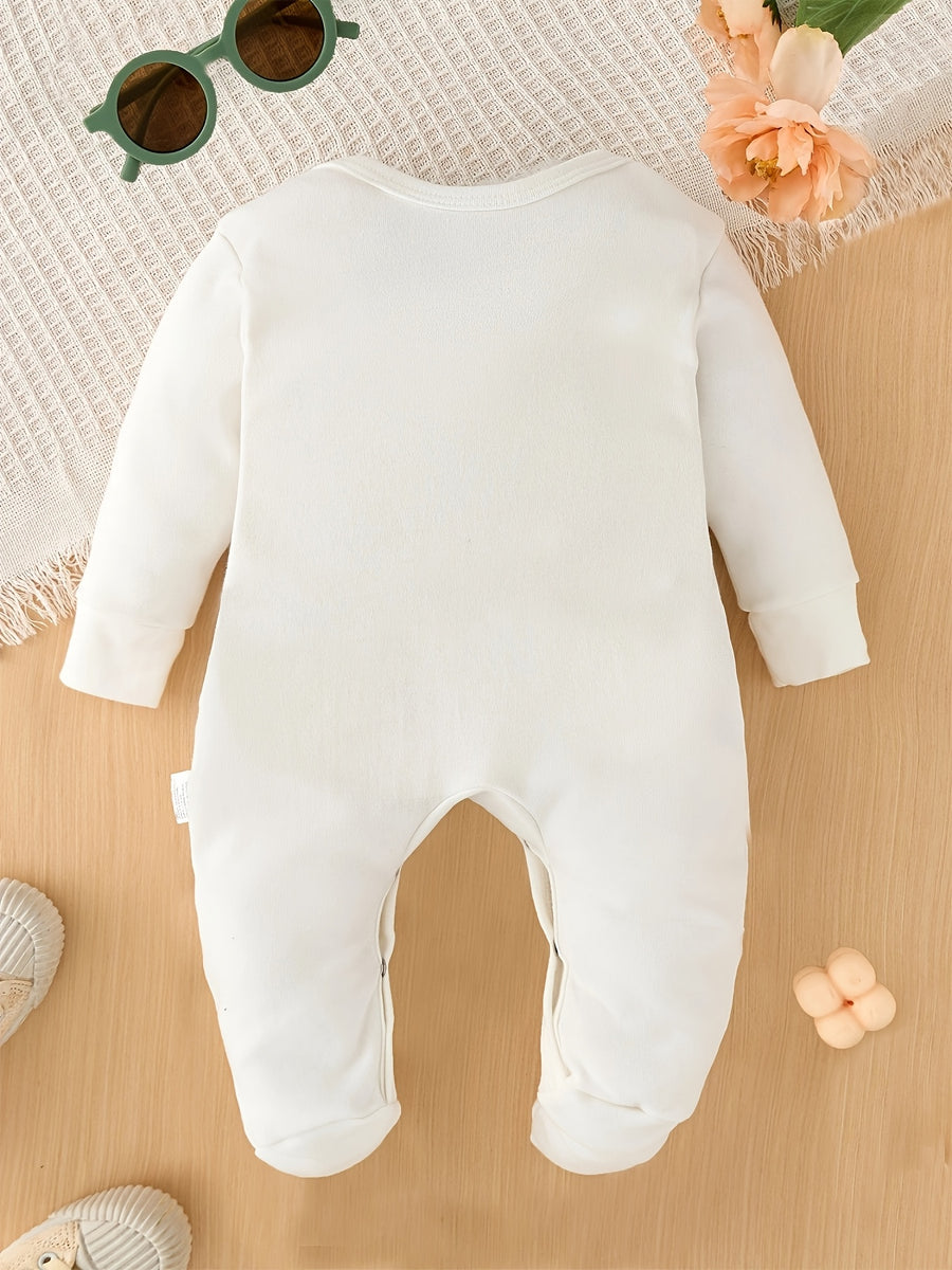 Combinaison bébé à manches longues et pieds, motif lettres — Monptitlou