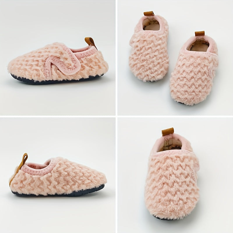 Chaussons douillets en fourrure pour bébé fille, semelle souple pour l'intérieur, automne et hiver