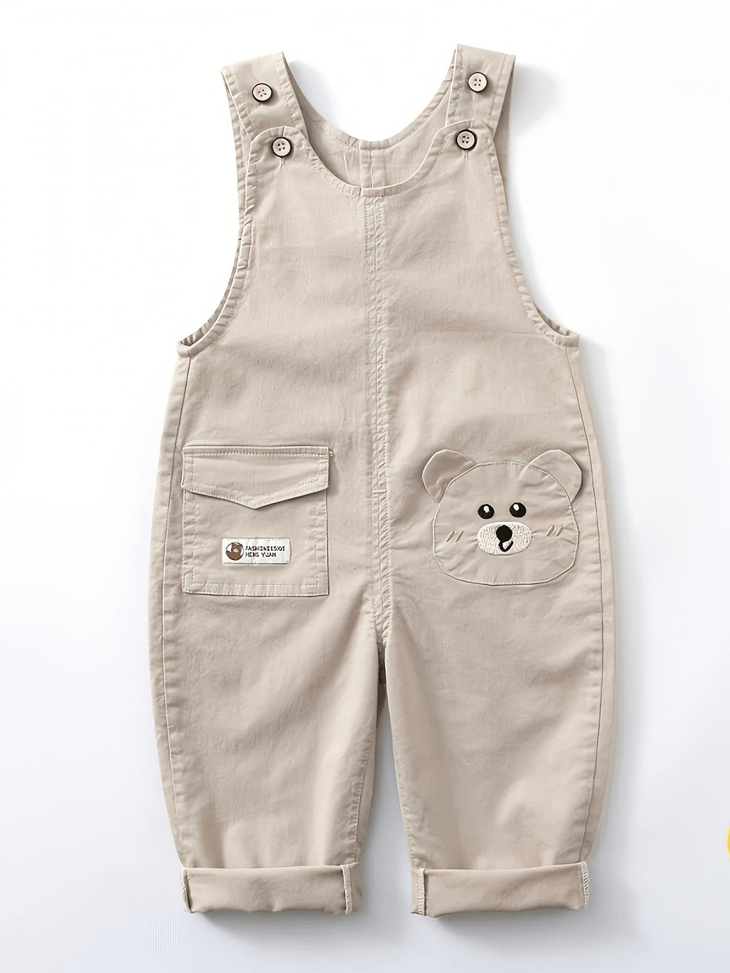 Salopette bébé légère et extensible à motif cartoon ours brodé — Monptitlou