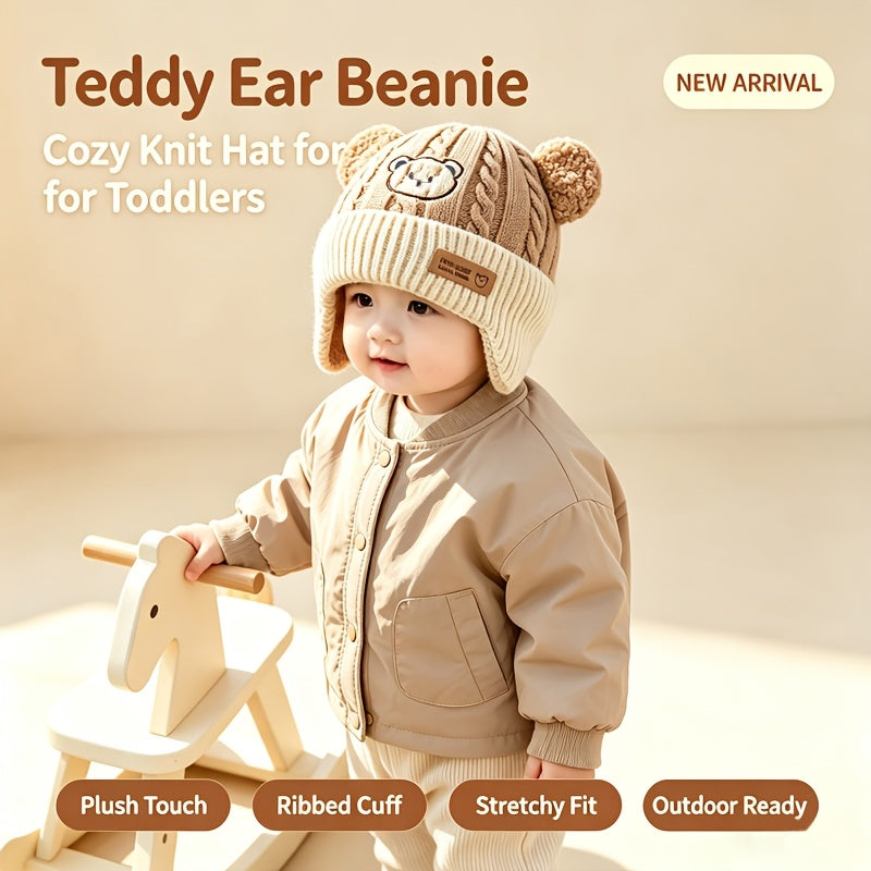 Bonnet pull-over d'automne et d'hiver avec protège-oreilles et oreilles — Monptitlou