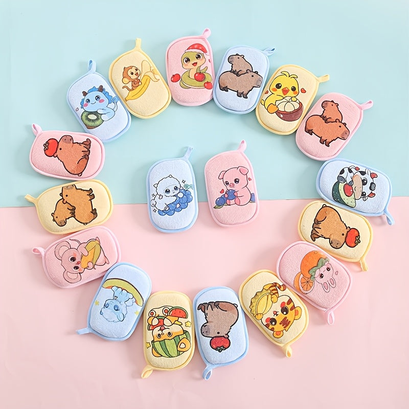 2 gants de bain à motifs d'animaux de dessins animés — Monptitlou Image