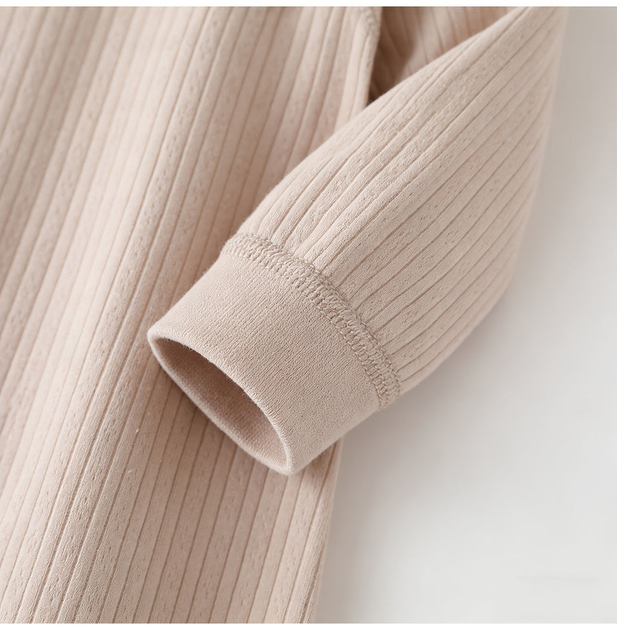 Body manches longues bébé couleur unie boutons-pression 2026 — Monptitlou