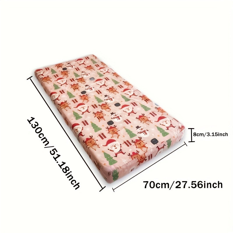 Matelas de berceau, tissu de Noël respirant, fermeture éclair — Monptitlou