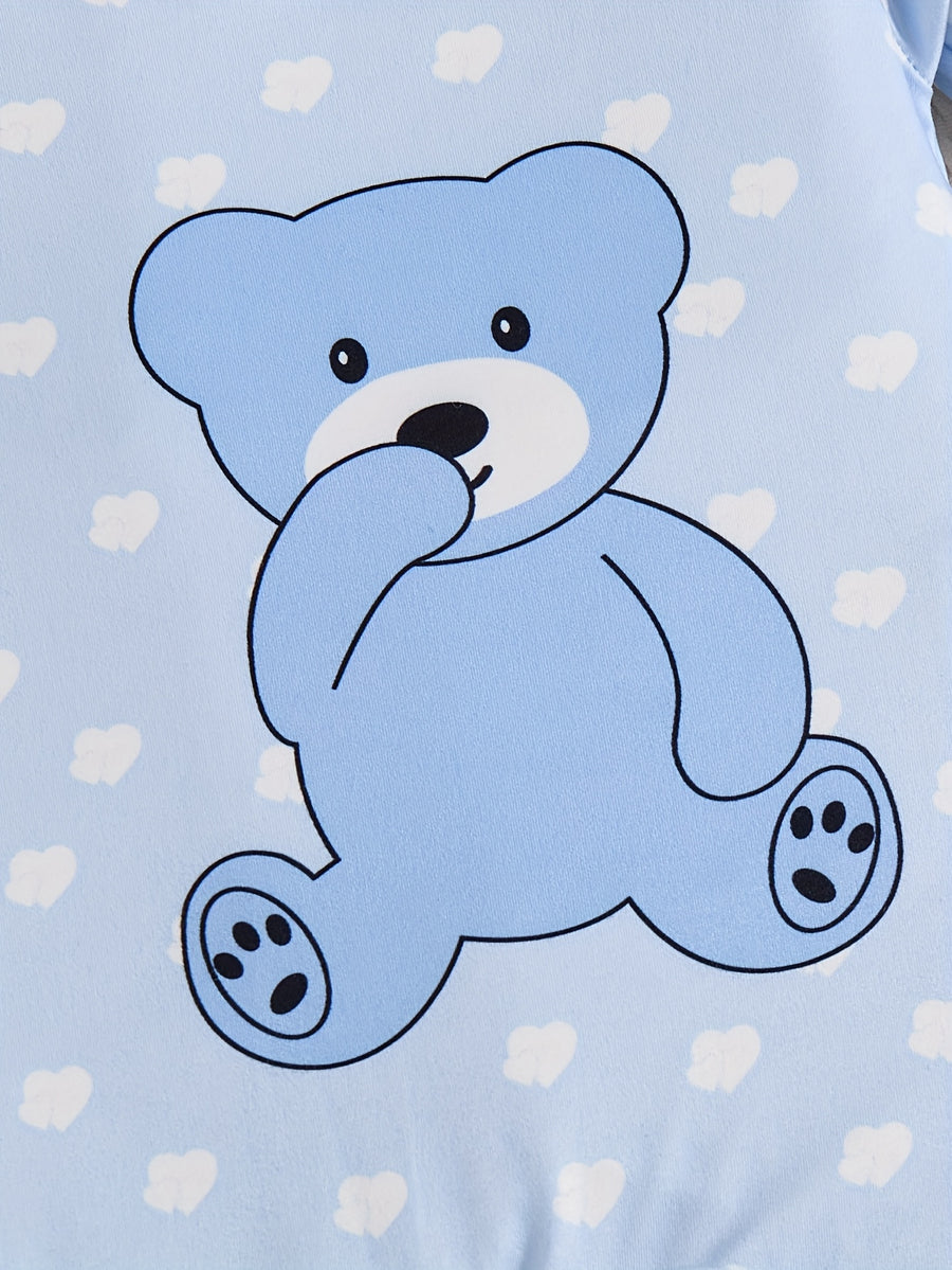 Ensemble trois pièces de pyjama à pieds pour bébés garçons — Monptitlou