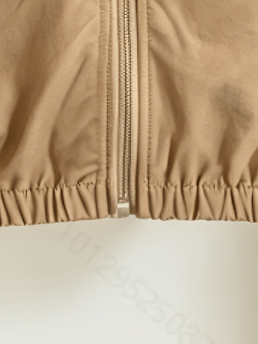 Nouvelle Veste Zippée à Capuche Kaki Printemps et Automne pour Bébés et