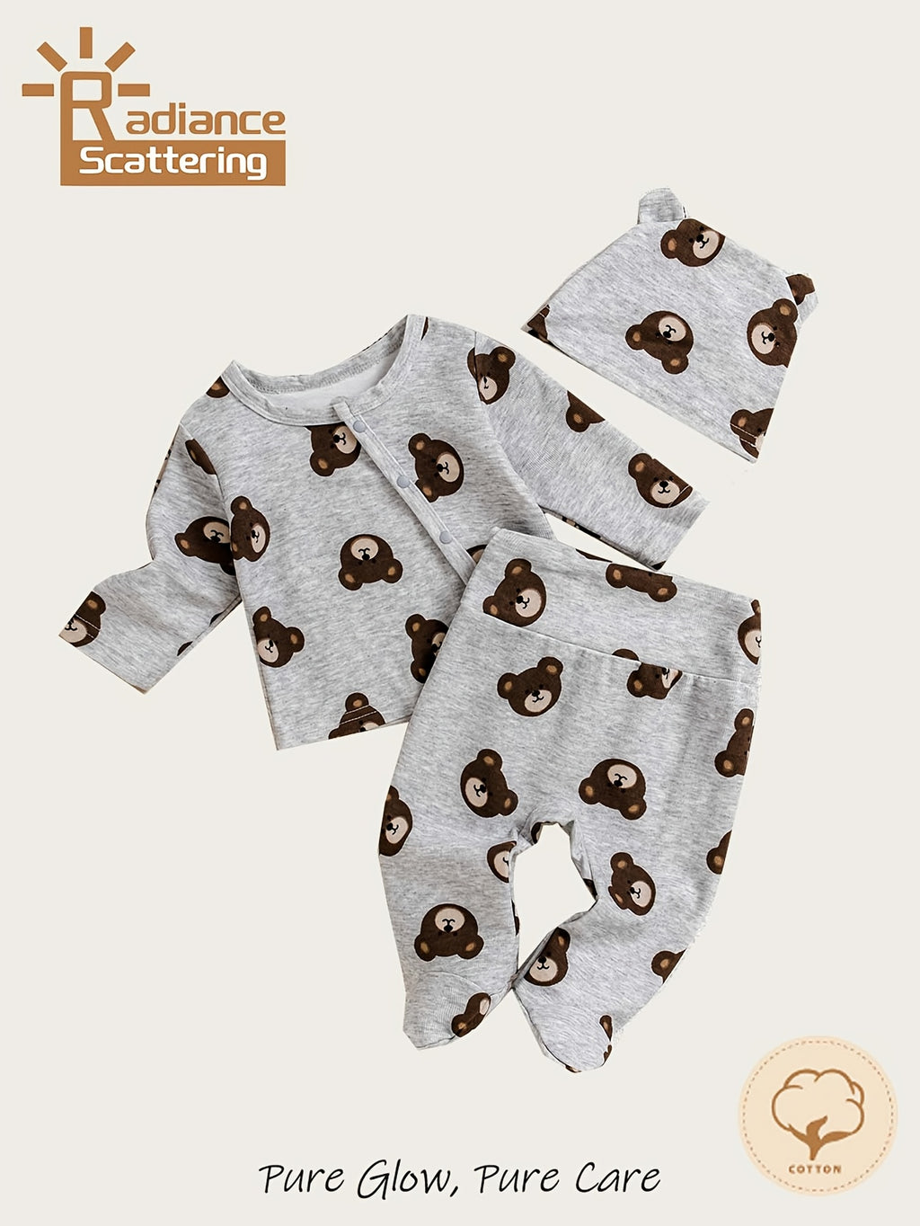 Ensemble deux pièces pour garçon avec imprimé ours — Monptitlou