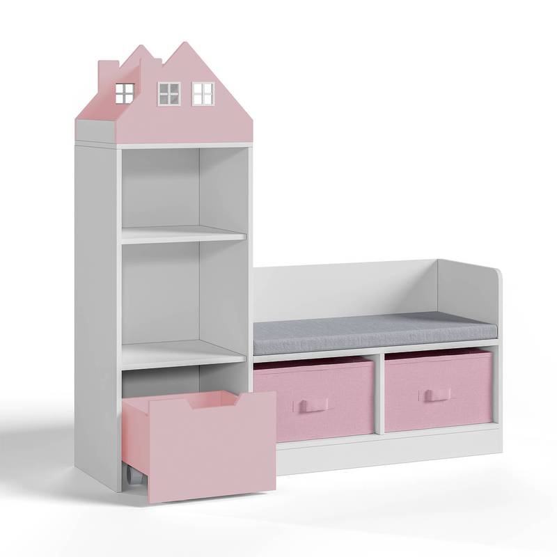 Banc Vipsali pour Enfants avec Étagère au Design Maison