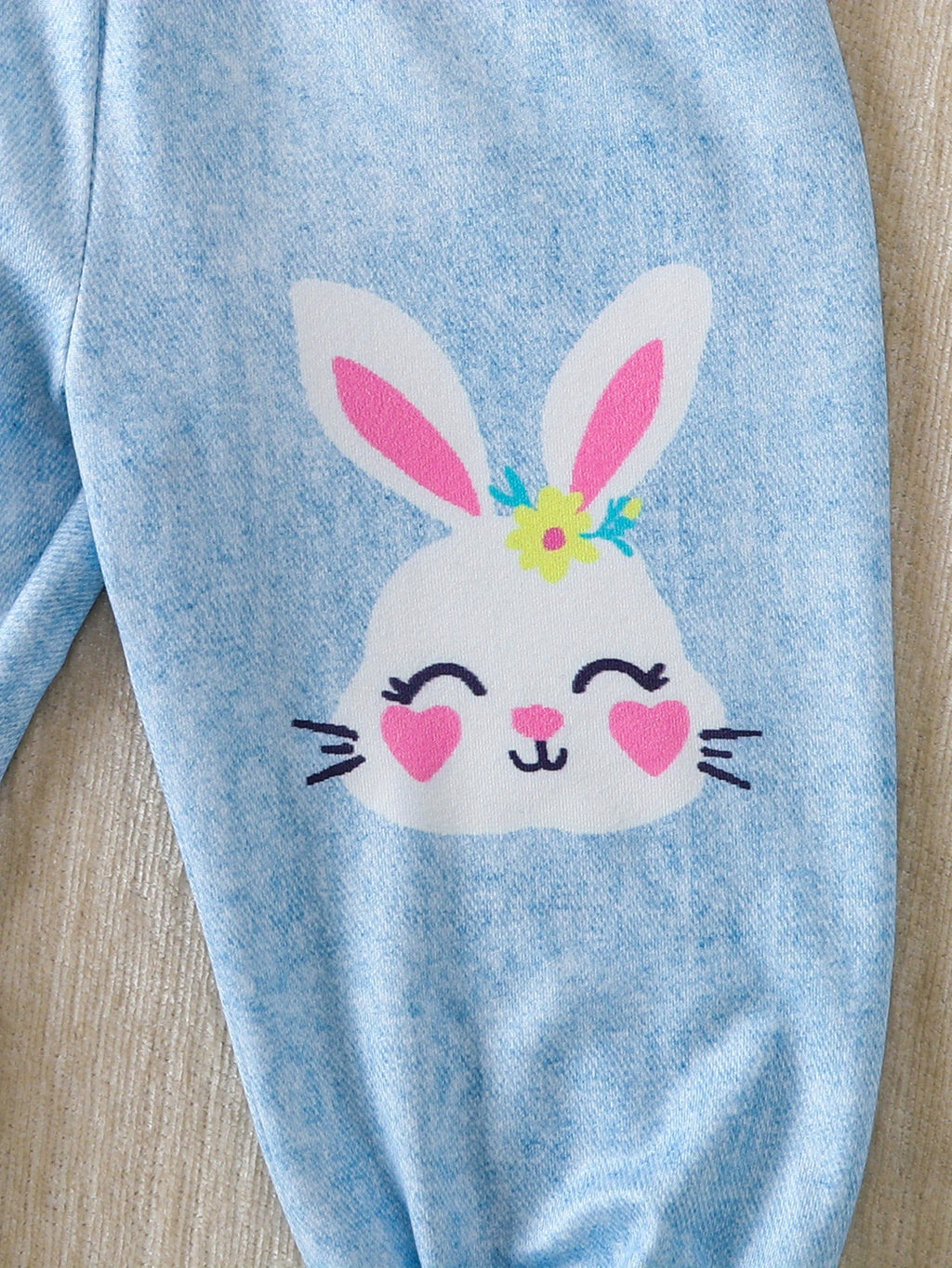 Tenues thème lapin - blouse manches longues et pantalon avec nœud et — Monptitlou