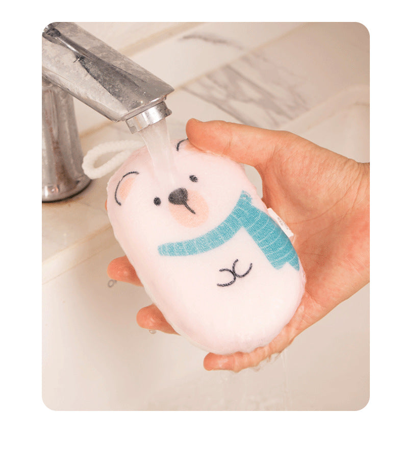 Gant de bain en mousse moussante doux pour nouveau-né, motif cartoon — Monptitlou