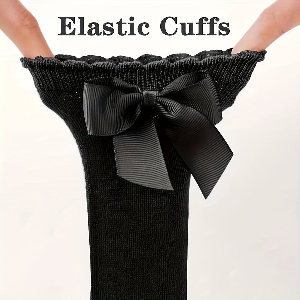 8 paires de chaussettes hautes adorables avec nœud pour genou pour bébé — Monptitlou