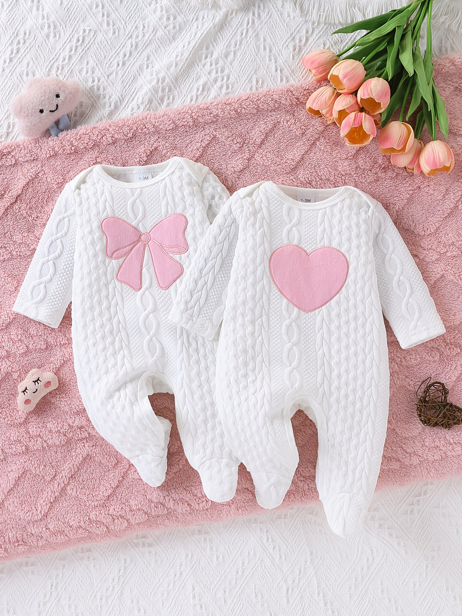 Grenouillère bébé tricotée jacquard, à pieds — Monptitlou