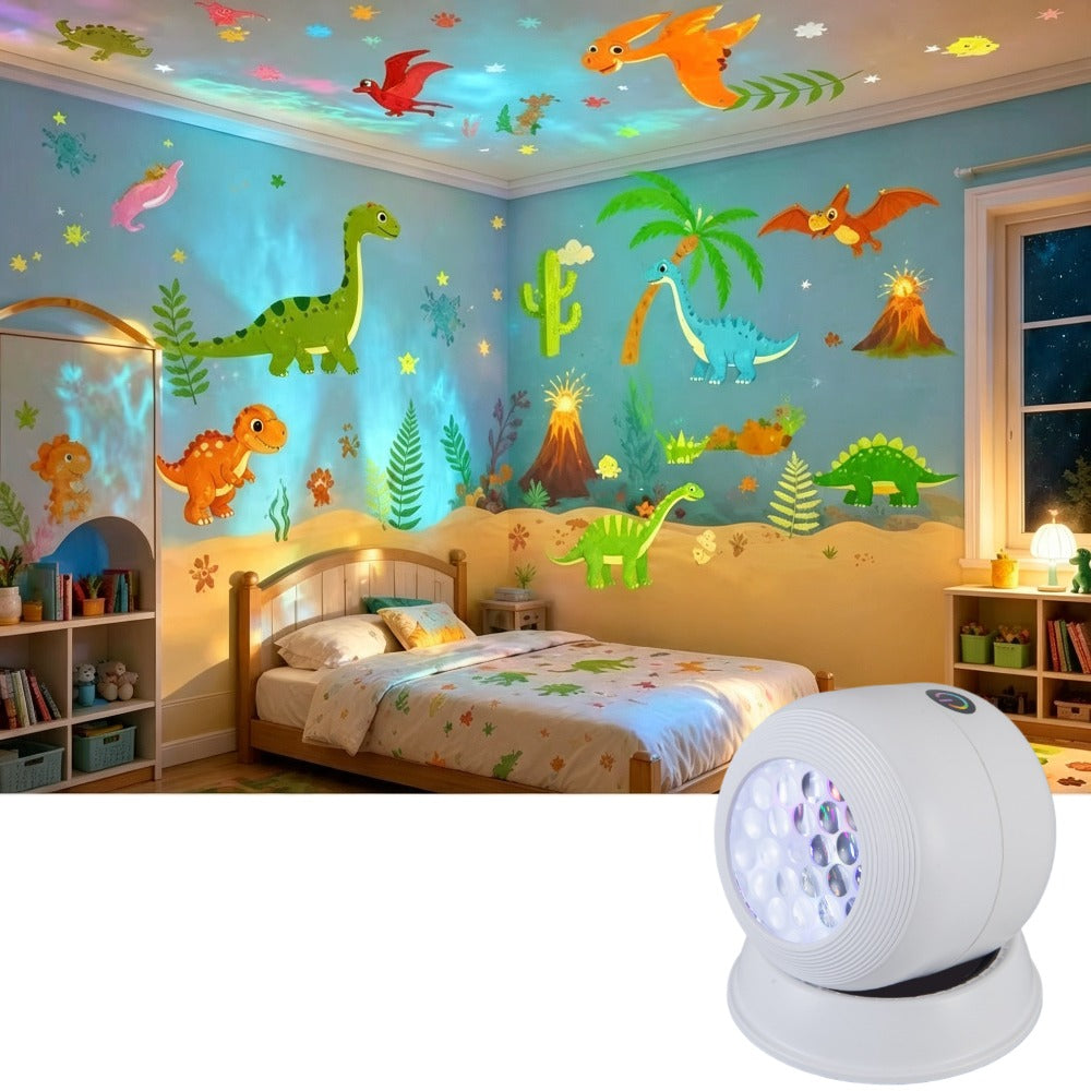 Lampe de projection LED Dinosaures Rotatifs Dynamiques — Monptitlou