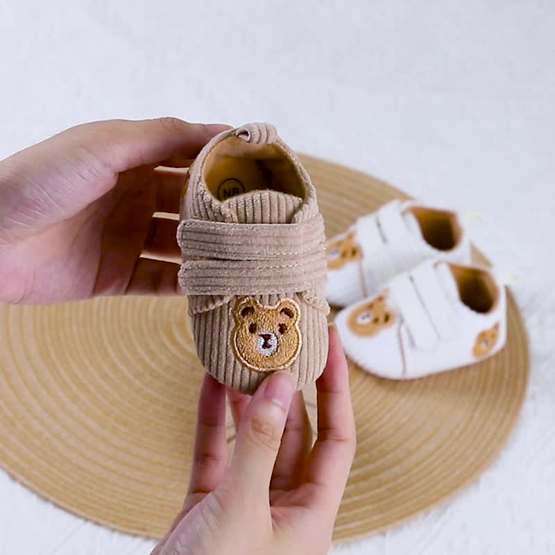 Baskets Mignonnes Unies à Fond Plat et Motif Dessin Animé pour Bébé Garçon de 0 à 3-5 Mois, Nouveau-né, Polyvalentes et 