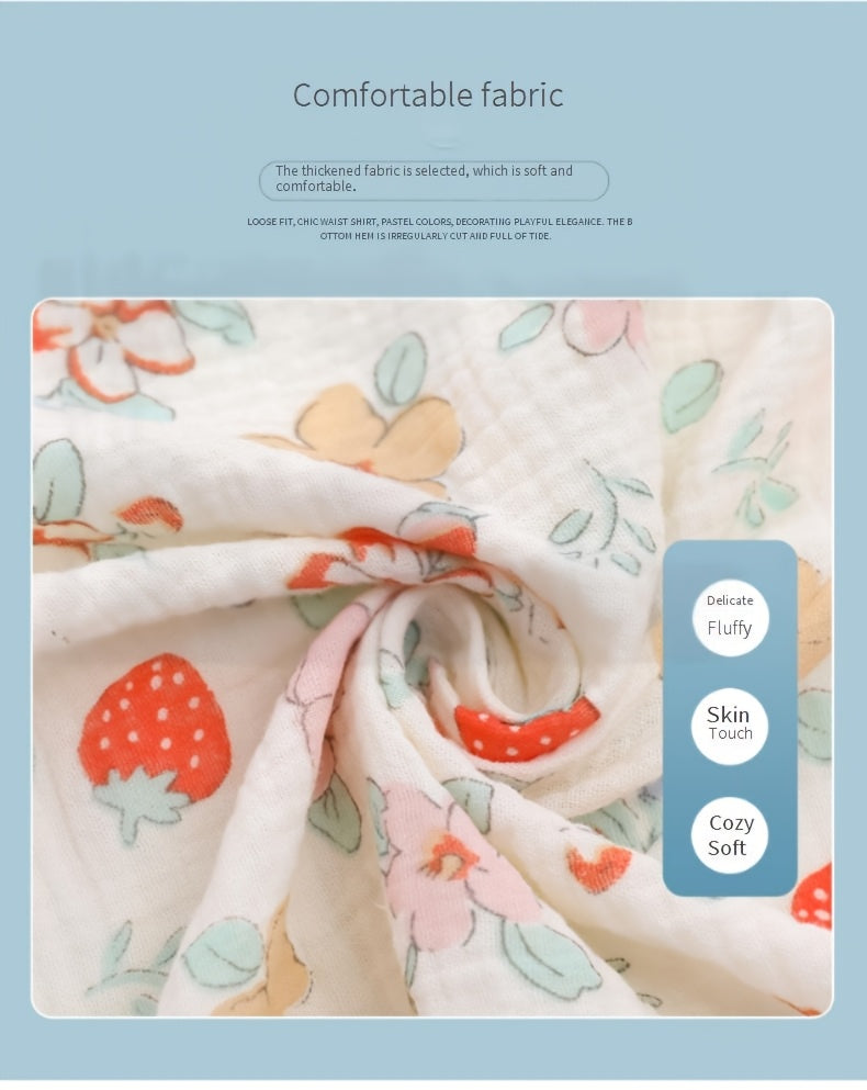 Lot de 2 langes bébé en double gaze absorbante — Monptitlou