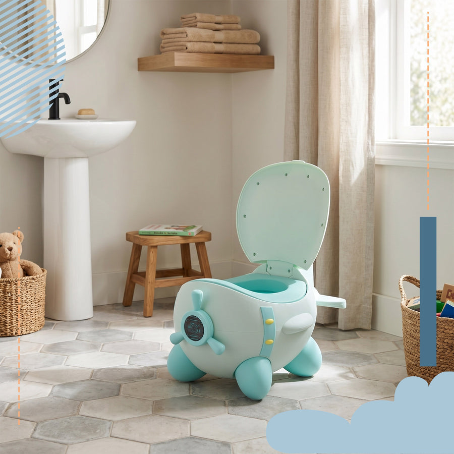 Pot « Avion » menthe - (L)31 x (H)27 x (P)40 cm — Monptitlou