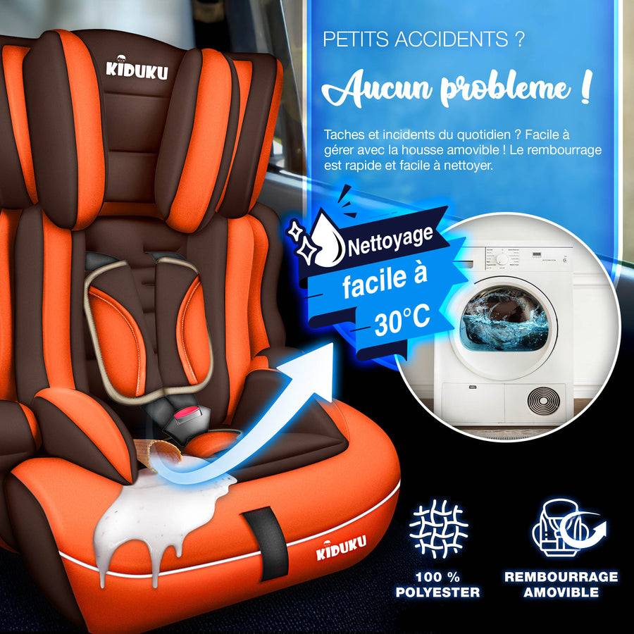 KIDUKU® Siège auto enfant 9-36 kg (1-12 ans) avec coussin pour siège