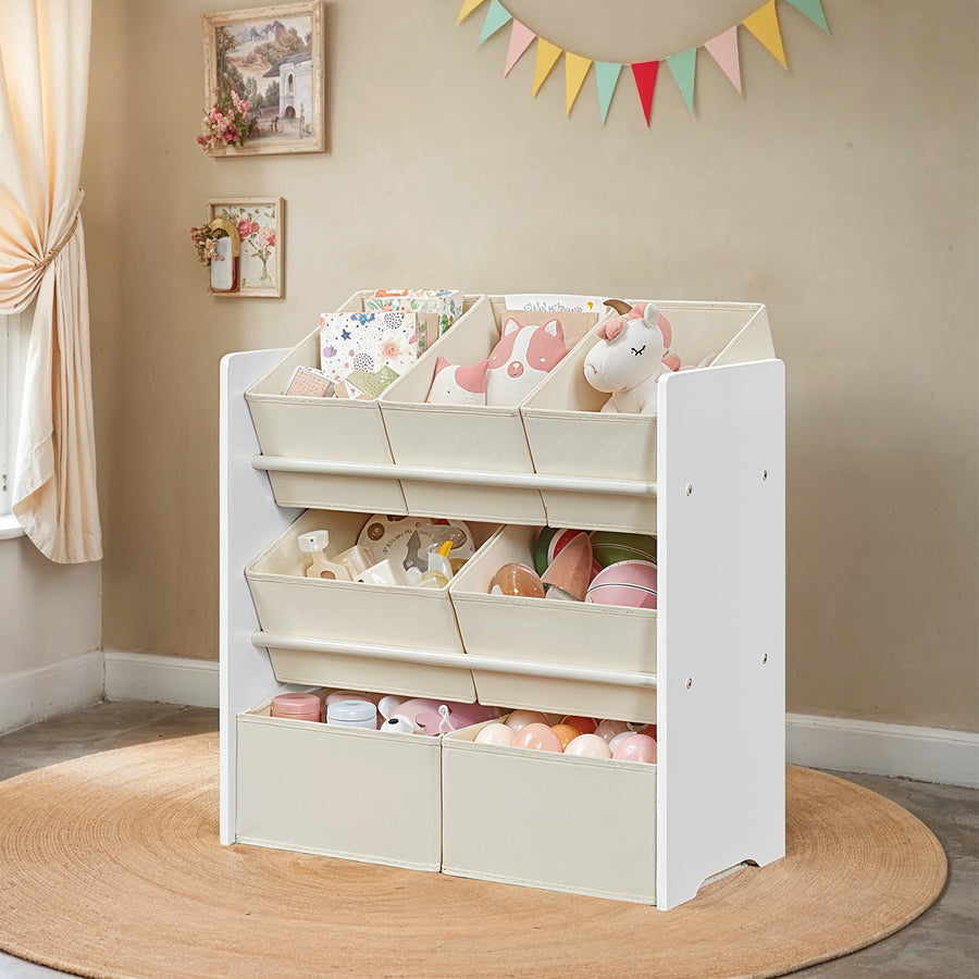 Étagère pour jouets, bibliothèque, 7 paniers en tissu, spacieux — Monptitlou