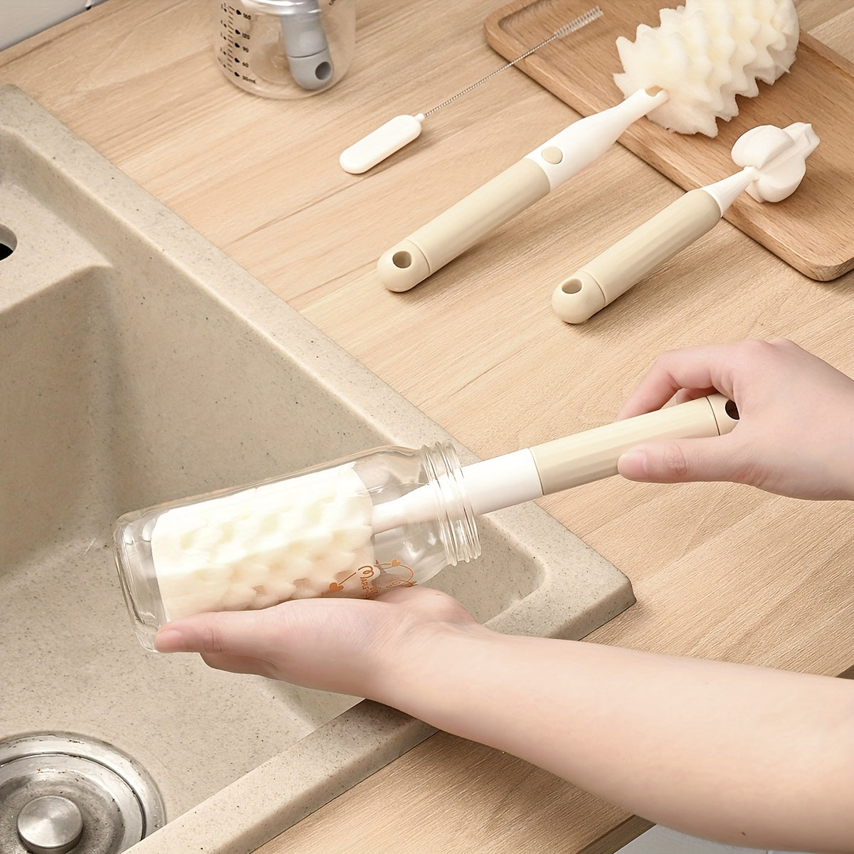 Éponge Brosse Biberon; Outil de Nettoyage Tétine et Paille; Brosse à — Monptitlou Image