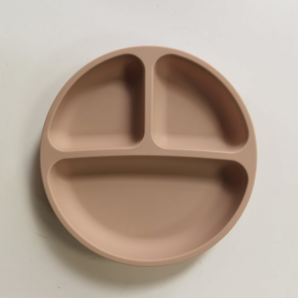Assiettes à ventouse pour bébés, en silicone avec couvercle — Monptitlou
