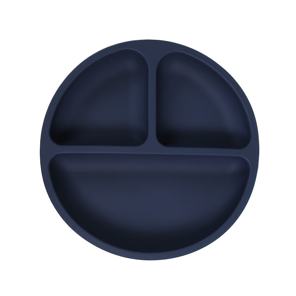 Assiettes à ventouse pour bébés, en silicone avec couvercle — Monptitlou