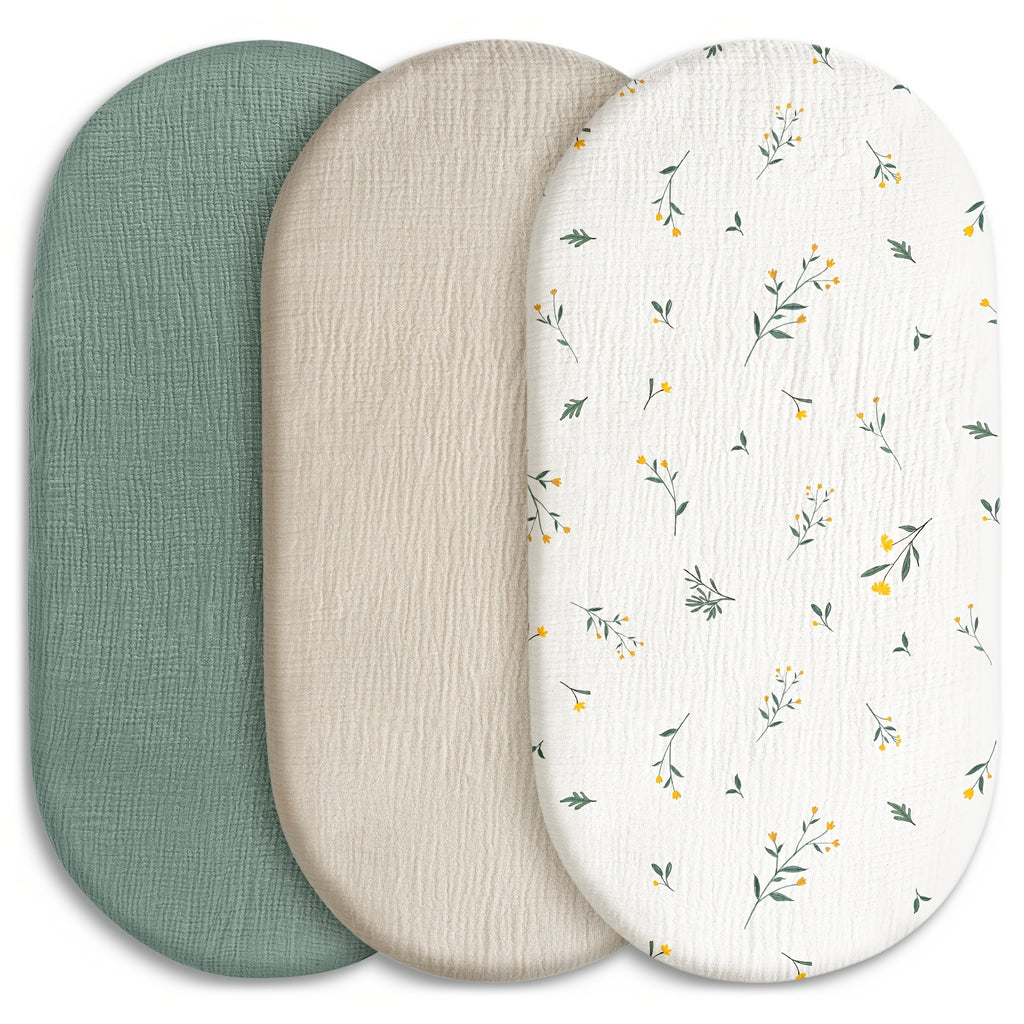 Parure de drap-housse 3 pièces 100 % coton pour lit bébé — Monptitlou