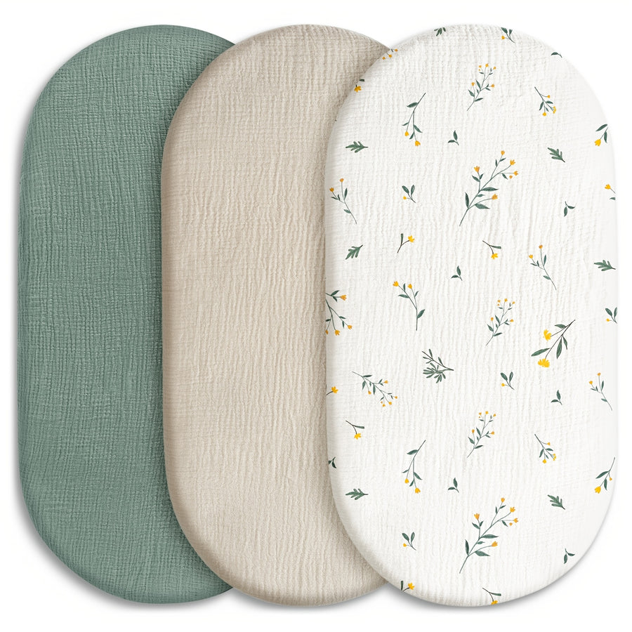 Parure de drap-housse 3 pièces 100 % coton pour lit bébé — Monptitlou