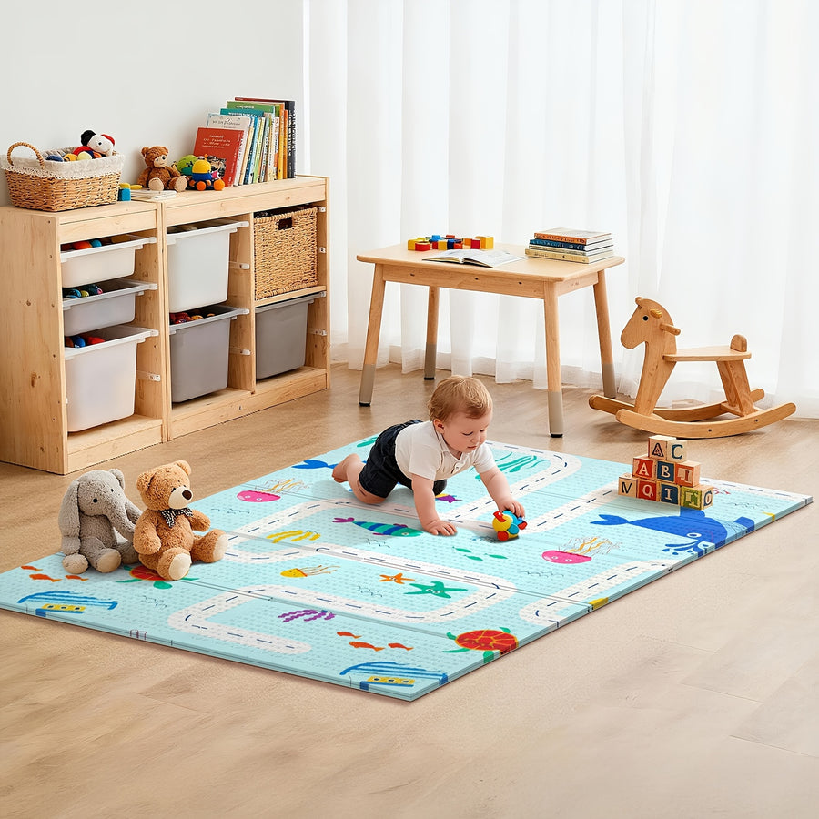 Tapis de jeu pour bébé - Tapis de jeu pliable pour bébé — Monptitlou
