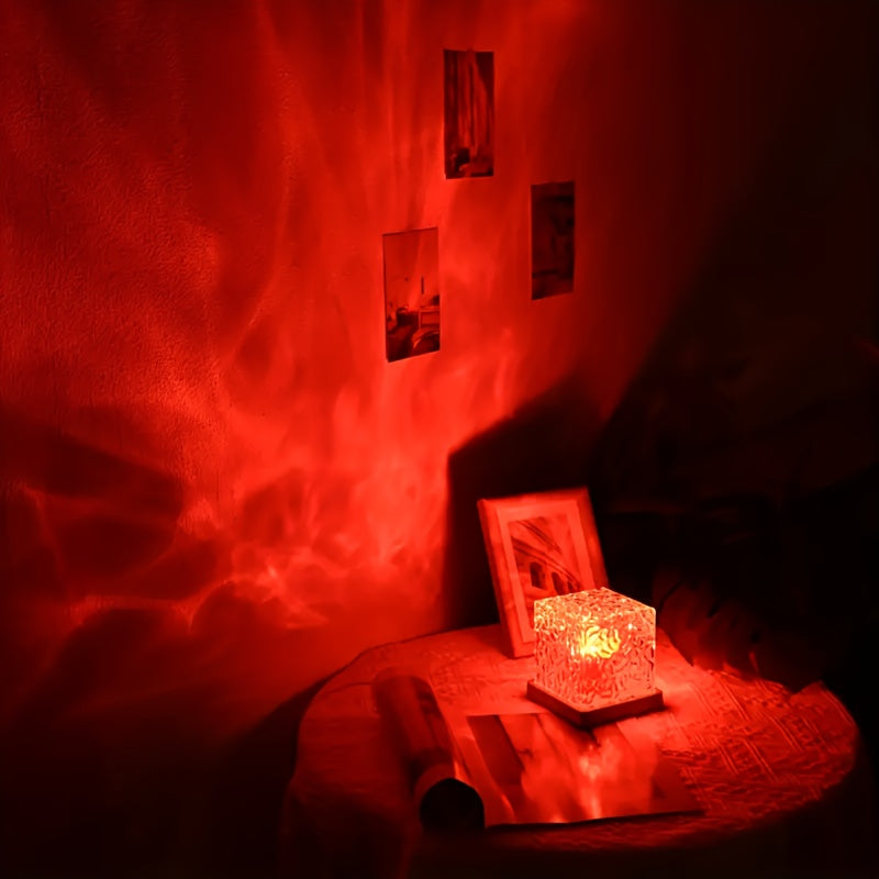 Lampe d'ambiance créative, projection dynamique en vague, carrée — Monptitlou