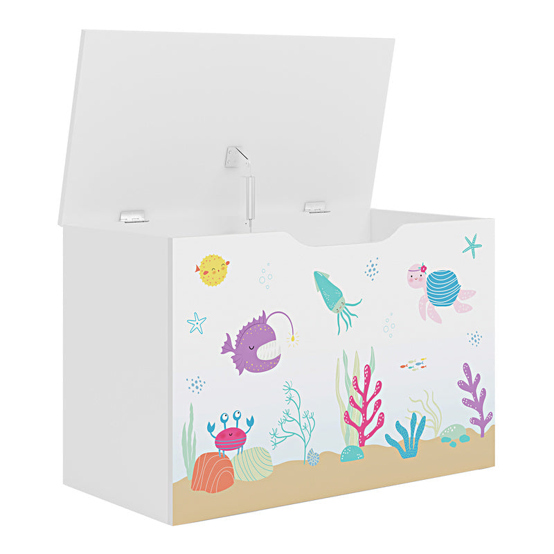 Boîte à Jouets Oleiros avec Couvercle Rabattable, 40 x 60 x 30 cm