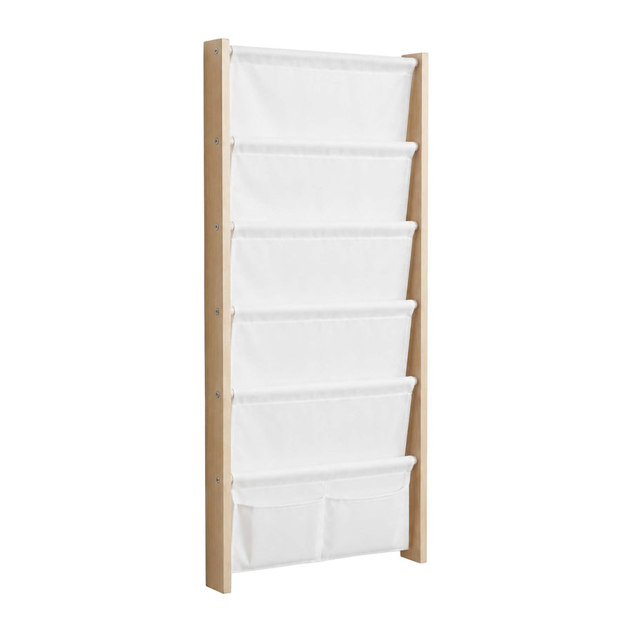 Étagère à livres « 7 poches » blanche - (L)44.5 x (H)118 x (P)6 cm — Monptitlou