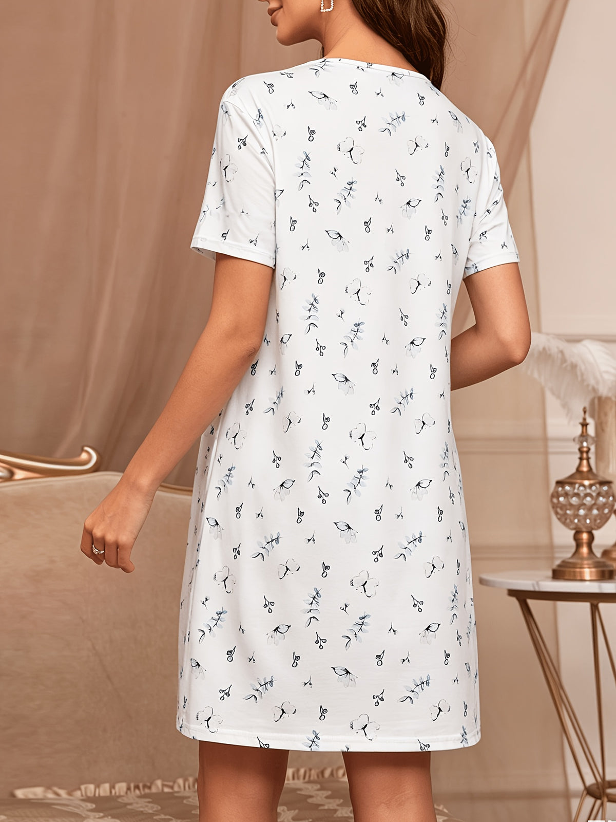 Chemise de Nuit Élégante pour Allaitement — Monptitlou Image