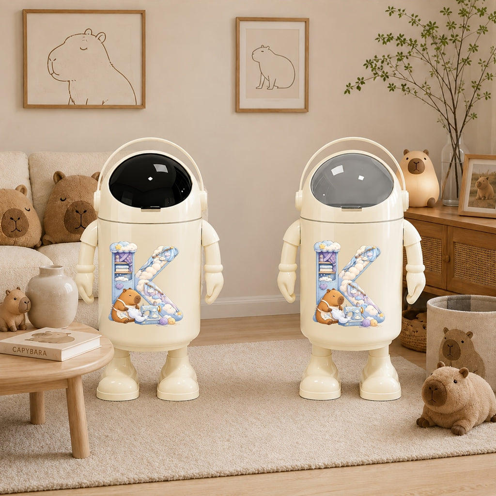 Poubelle à couches astronaute portable avec motif de lettre Capybara — Monptitlou