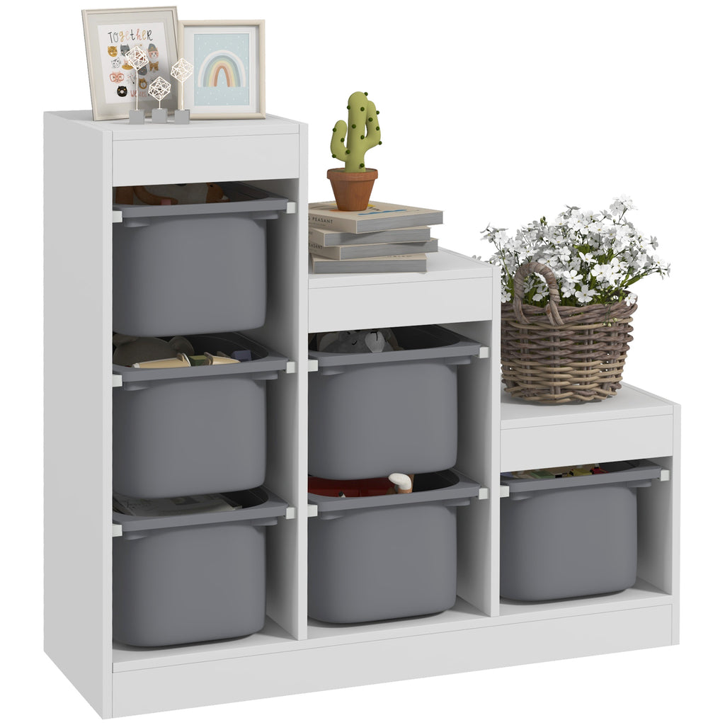 Meuble de rangement pour jouets avec 6 bacs amovibles et 3 niveaux — Monptitlou
