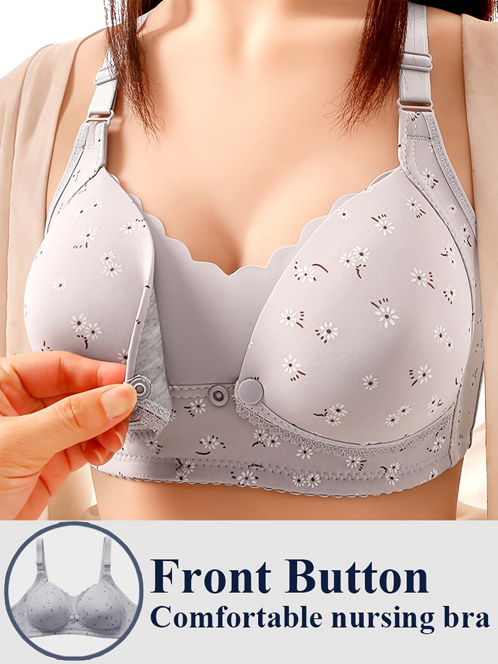 De soutien-gorge à fronces et fermeture avant pour femmes — Monptitlou