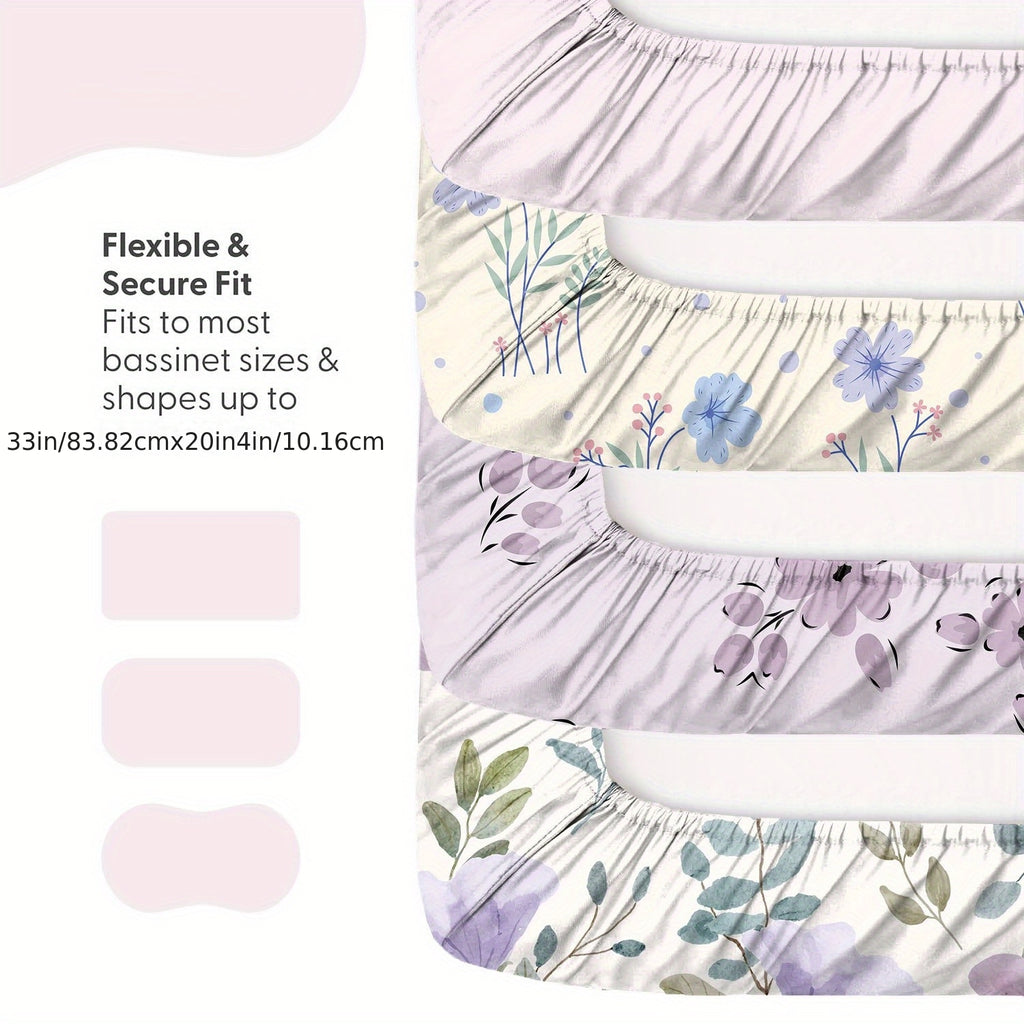 Parure de 4 draps de lit moitié lune ultra-doux pour berceau — Monptitlou