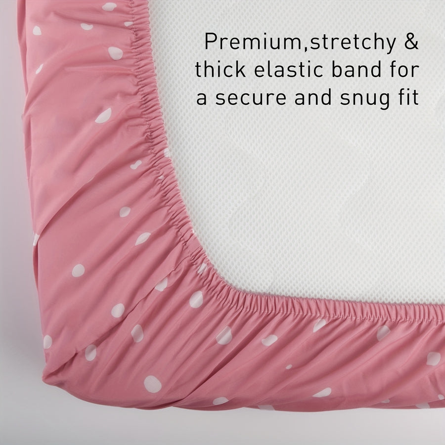 Draps-housses bébé rose cœur microfibre ultra-fine pour matelas — Monptitlou