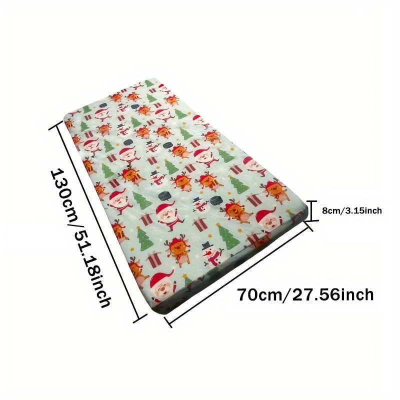 Matelas de berceau, tissu de Noël respirant, fermeture éclair — Monptitlou