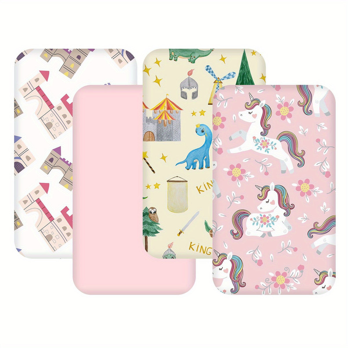Parure de 4 draps de lit moitié lune ultra-doux pour berceau — Monptitlou Image