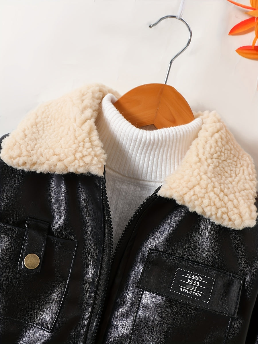 Veste doublée polaire pour garçons automne hiver épaisse tendance 2025 — Monptitlou